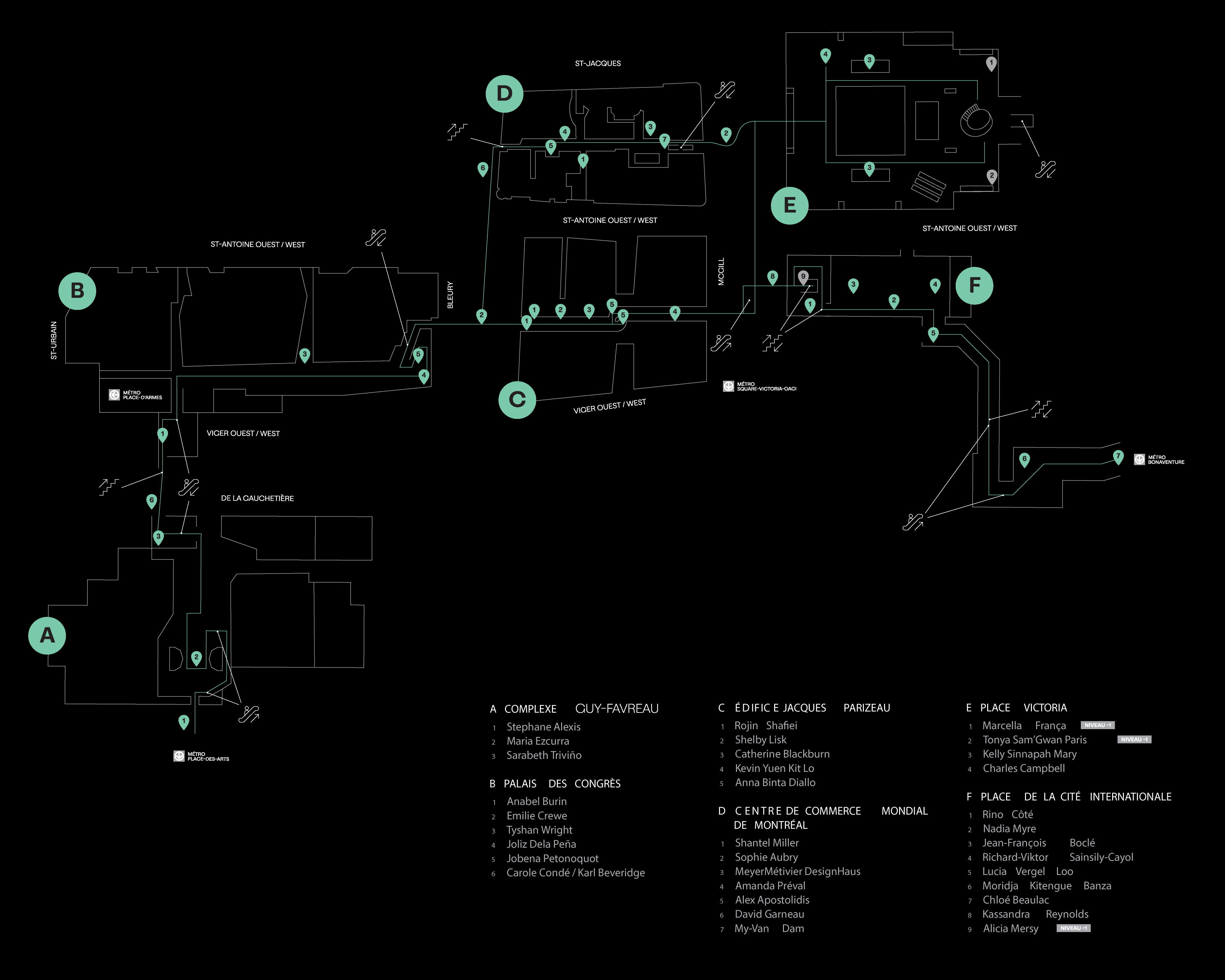 Plan du parcours du Festival Art Souterrain 2022